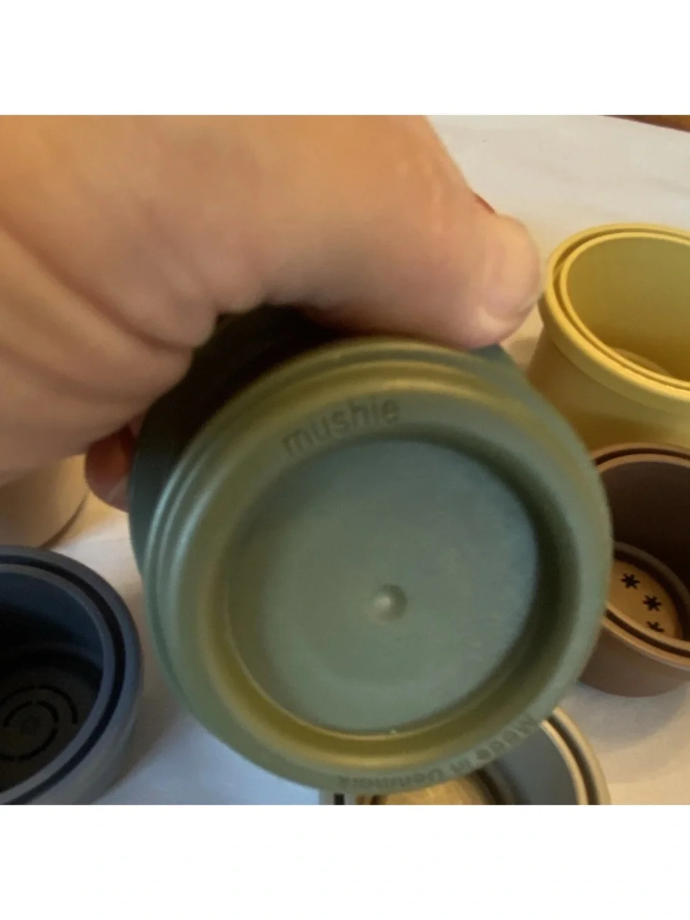 Mushi Neutral-Tone Stacking Cups for Early Learning - Multicolor